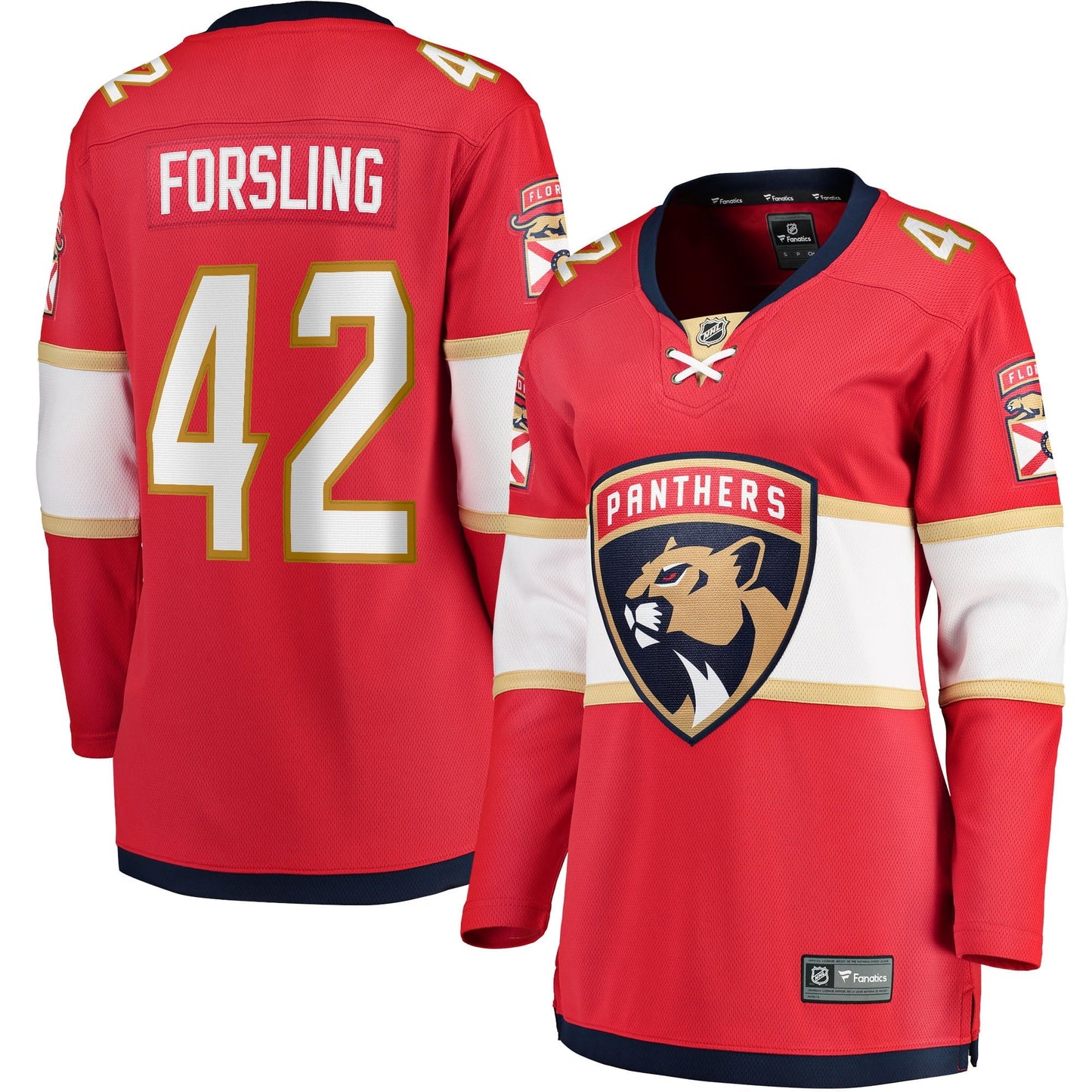 Women's Fanatics Branded Gustav Forsling Red Florida Panthers Home Breakaway Player Jersey