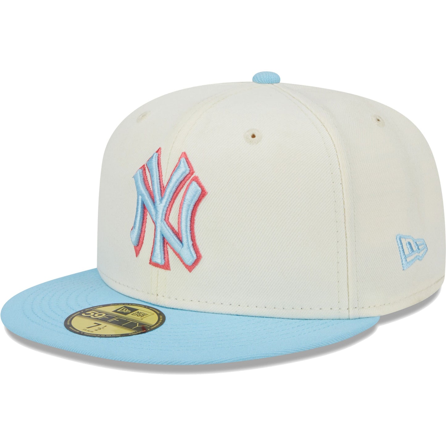 New York Yankees New Era Spring Color Two-Tone 59FIFTY Fitted Hat - Cream/Light Blue